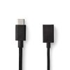 Nedis propojovací kabel zástrčka USB C - zásuvka USB 3.0 A, 0.15 m (CCGB61710BK02)