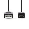 Nedis propojovací kabel USB 2.0 zástrčka USB A - zástrčka USB mini B 5-pin, 3 m (CCGL60300BK30)