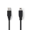 Nedis propojovací kabel USB 2.0 zástrčka USB A - zástrčka USB mini B 5-pin, 3 m (CCGL60300BK30)