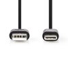 Nedis propojovací kabel USB 2.0 zástrčka USB A - zástrčka USB C, 0.1 m, černá (CCGB60600BK01)
