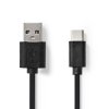 Nedis propojovací kabel USB 2.0 zástrčka USB A - zástrčka USB C, 0.1 m, černá (CCGB60600BK01)