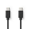 Nedis propojovací kabel USB 2.0 zástrčka USB C - zástrčka USB C, 60 W, 1 m (CCGL60700BK10)