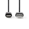 Nedis synchronizační a nabíjecí kabel zástrčka Apple Lightning 8-pin - zástrčka USB-A, 12W nabíjení, 2 m, černá (CCGL39300BK20)