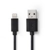 Nedis synchronizační a nabíjecí kabel zástrčka Apple Lightning 8-pin - zástrčka USB-A, 12W nabíjení, 2 m, černá (CCGL39300BK20)