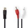 Nedis kabel zástrčka DIN 5p - zástrčka 2 x cinch, 1 m (CAGL20200BK10)