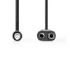 Nedis kabel zástrčka Jack 3.5 mm - 2x zásuvka Jack 3.5 mm, 0.2 m, černá (CAGB22100BK02)