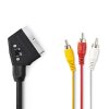 Nedis kabel zástrčka SCART - zástrčka 3x CINCH, přepínač, 2 m (CVGP31130BK20)