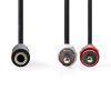 Nedis kabel zásuvka Jack 3.5 mm - zástrčka 2 x cinch, 0.2 m (CAGB22255BK02)