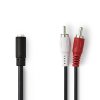 Nedis kabel zásuvka Jack 3.5 mm - zástrčka 2 x cinch, 0.2 m (CAGB22255BK02)
