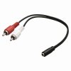 Nedis kabel zásuvka Jack 3.5 mm - zástrčka 2 x cinch, 0.2 m (CAGB22255BK02)
