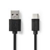 USB 2.0 kabel | Typ-C Zástrčka - A Zástrčka | 1 m | Černá barva