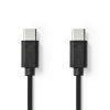 USB 2.0 kabel | Typ-C Zástrčka - Typ-C Zástrčka | 1 m | Černá barva