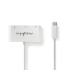 Kabel Adaptéru USB Typ-C | Typ-C Zástrčka - A Zásuvka / Typ-C Zásuvka / VGA Zásuvka | 0,2 m | Bílá barva