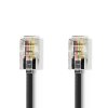 Nedis telefonní propojovací kabel zástrčka RJ10 - zástrčka RJ10, kroucený, 5 m, černá (TCGP90100BK50)