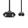 Nedis kroucený napájecí kabel zástrčka EURO - IEC-320-C7 černý, 2 m (CEGL11042BK20)