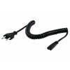 Nedis kroucený napájecí kabel zástrčka EURO - IEC-320-C7 černý, 2 m (CEGL11042BK20)