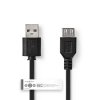 Nedis prodlužovací kabel USB 2.0 zástrčka USB A - zásuvka USB A, 2 m, černá (CCGT60010BK20)