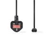 Nedis napájecí kabel zástrčka typ G (UK) - IEC320-C7 černá, 5 m (PCGP11140BK50)