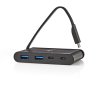 Nedis TCARF250BK externí USB-C rozbočovač, 2x USB-C + 2x USB 3.1 (10Gbps), 100 W, černý