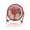 Nedis FNDK1RD10 stolní mini USB ventilátor 10 cm s kovovým tělem, červený