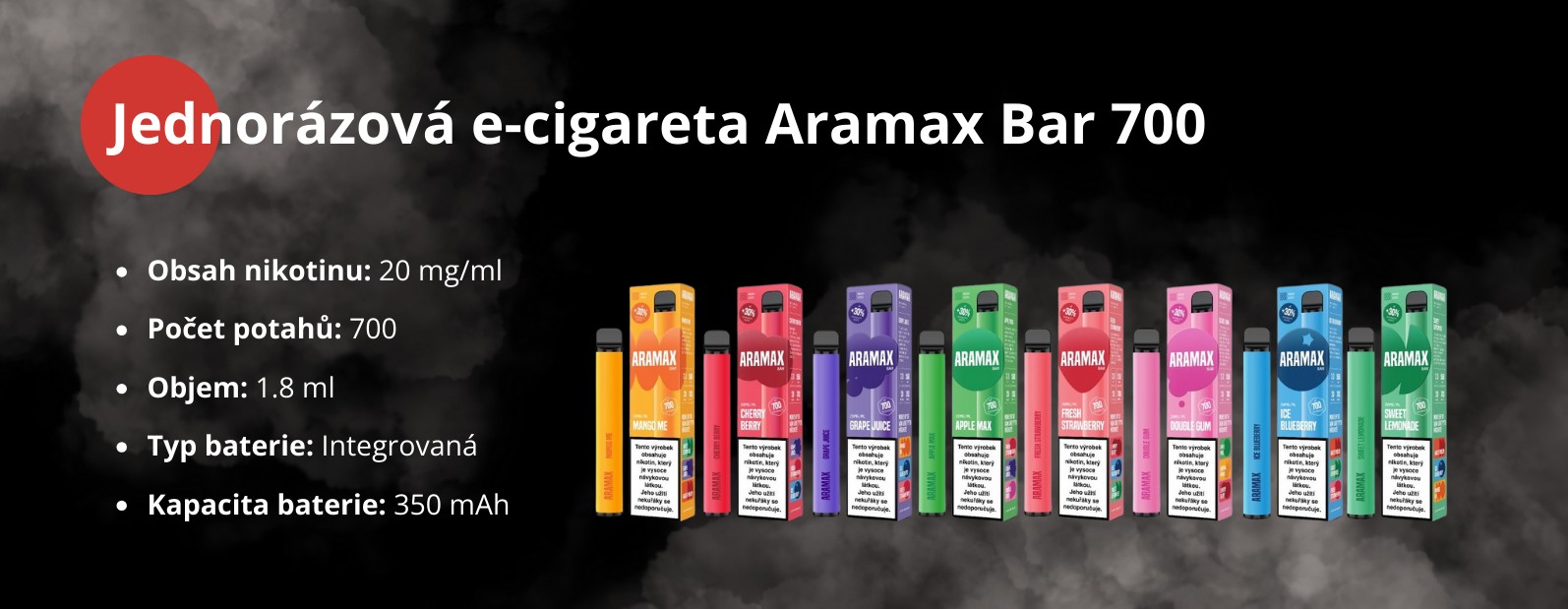 Jednorázová e-cigareta Aramax Bar