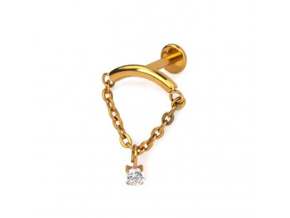 Labreta s řetízkem a visicím kamínkem