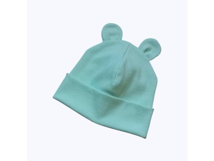 Žebrovaná čepice s oušky MINT