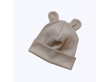Žebrovaná čepice s oušky MOCCA