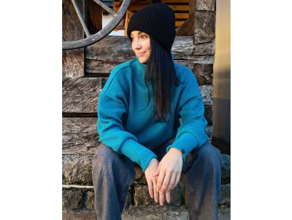 Dámský svetr s rolákem PETROL