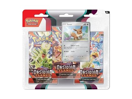 Pokémon TCG: Scarlet & Violet—Obsidian Flames – Eevee 3-Pack Blister