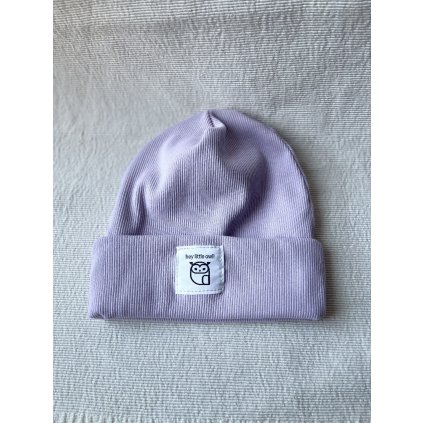 Detská rebrovaná čiapka bledofialová