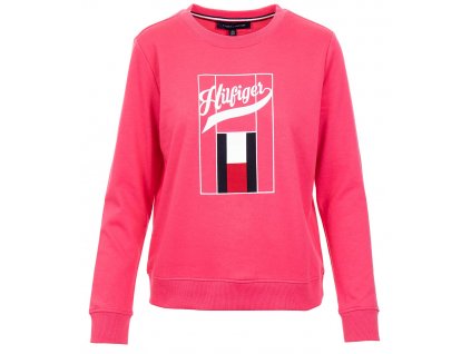 TH132 Tommy Hilfiger dámská mikina růžová (1)