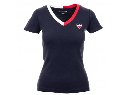 TH118 Tommy Hilfiger dámské tričko tmavě modré (1)