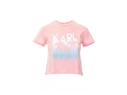 KL72 Karl Lagerfeld Dámské tričko růžové (1)