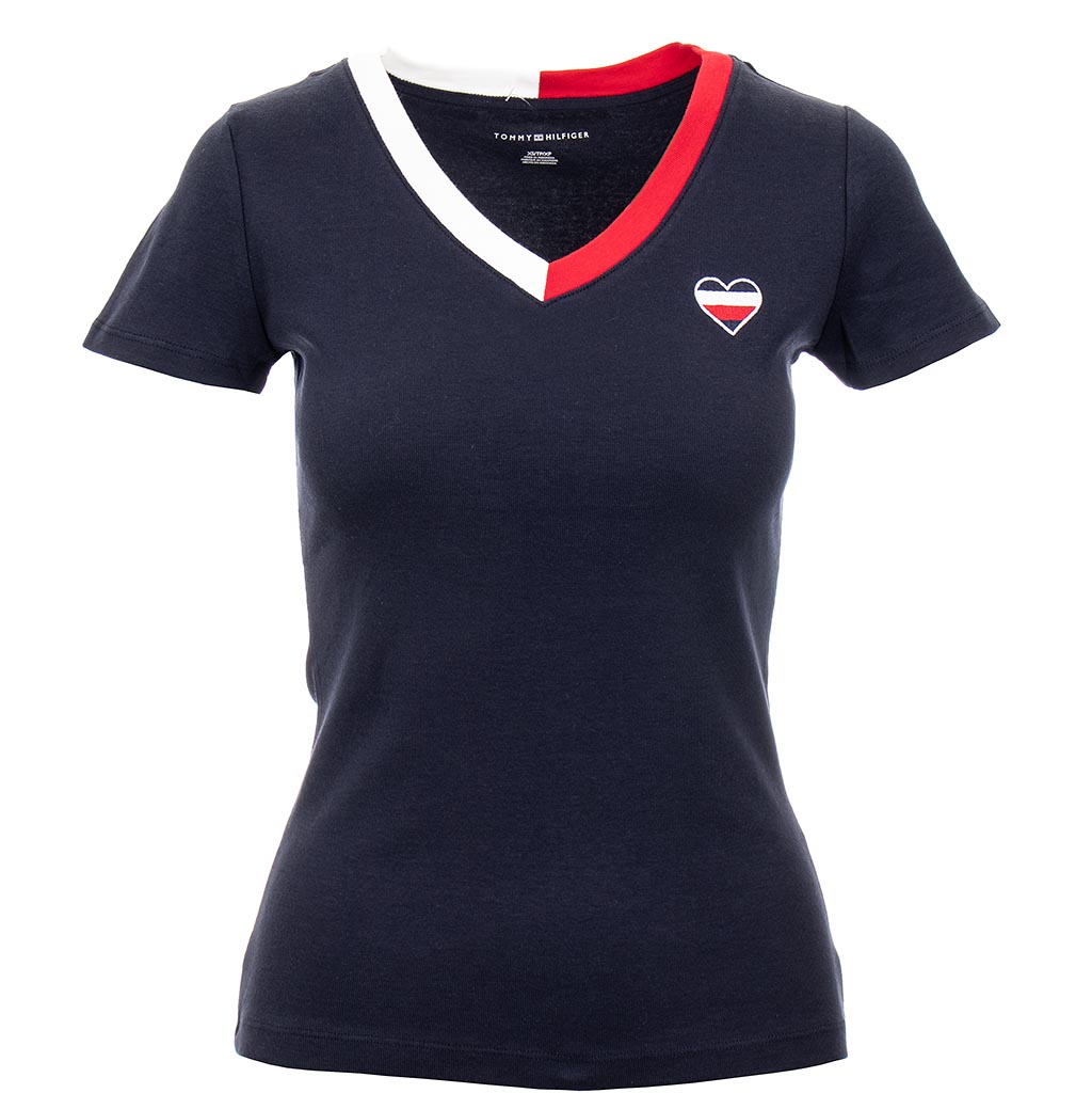 Tommy Hilfiger dámské tričko tmavě modré Velikost: XS