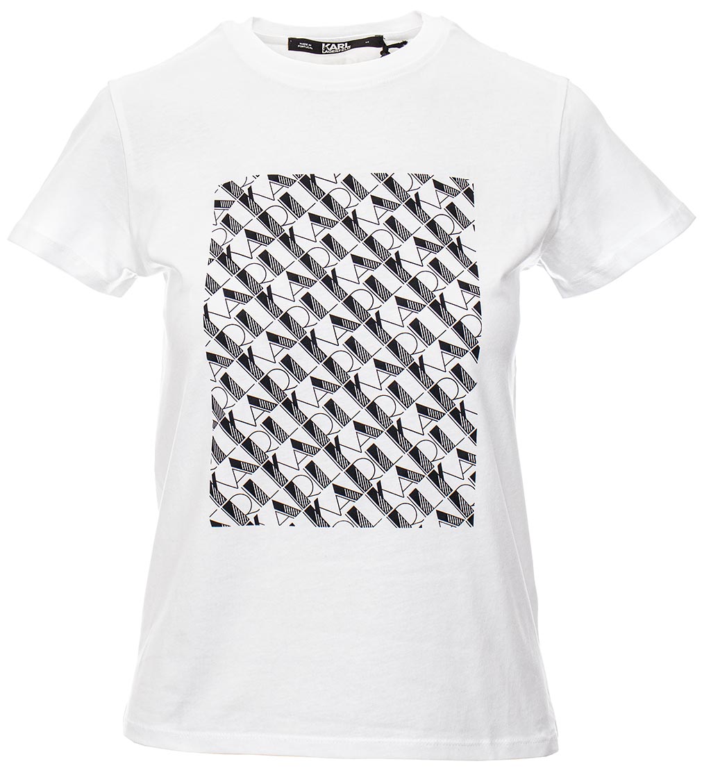 Karl Lagerfeld dámské tričko Studio 54 Box Print bílé Velikost: XS