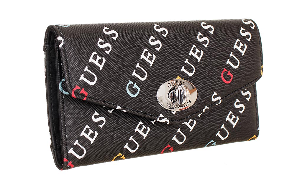 Guess dámská černá peněženka s nápisy