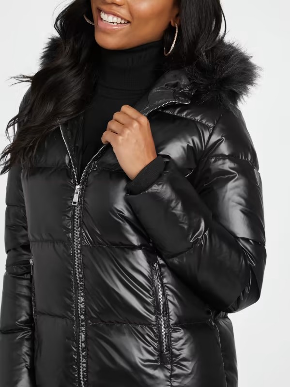 Guess dámská péřová bunda Calissa černá Velikost: XL