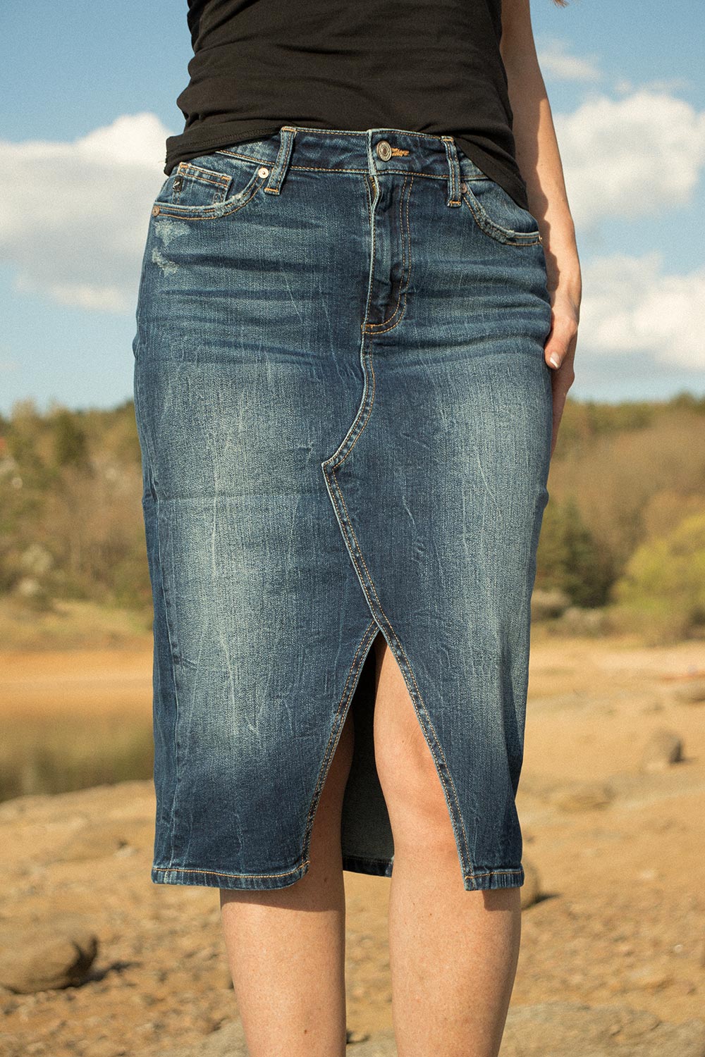 KanCan dámská džínová sukně KC7302D Velikost: XS