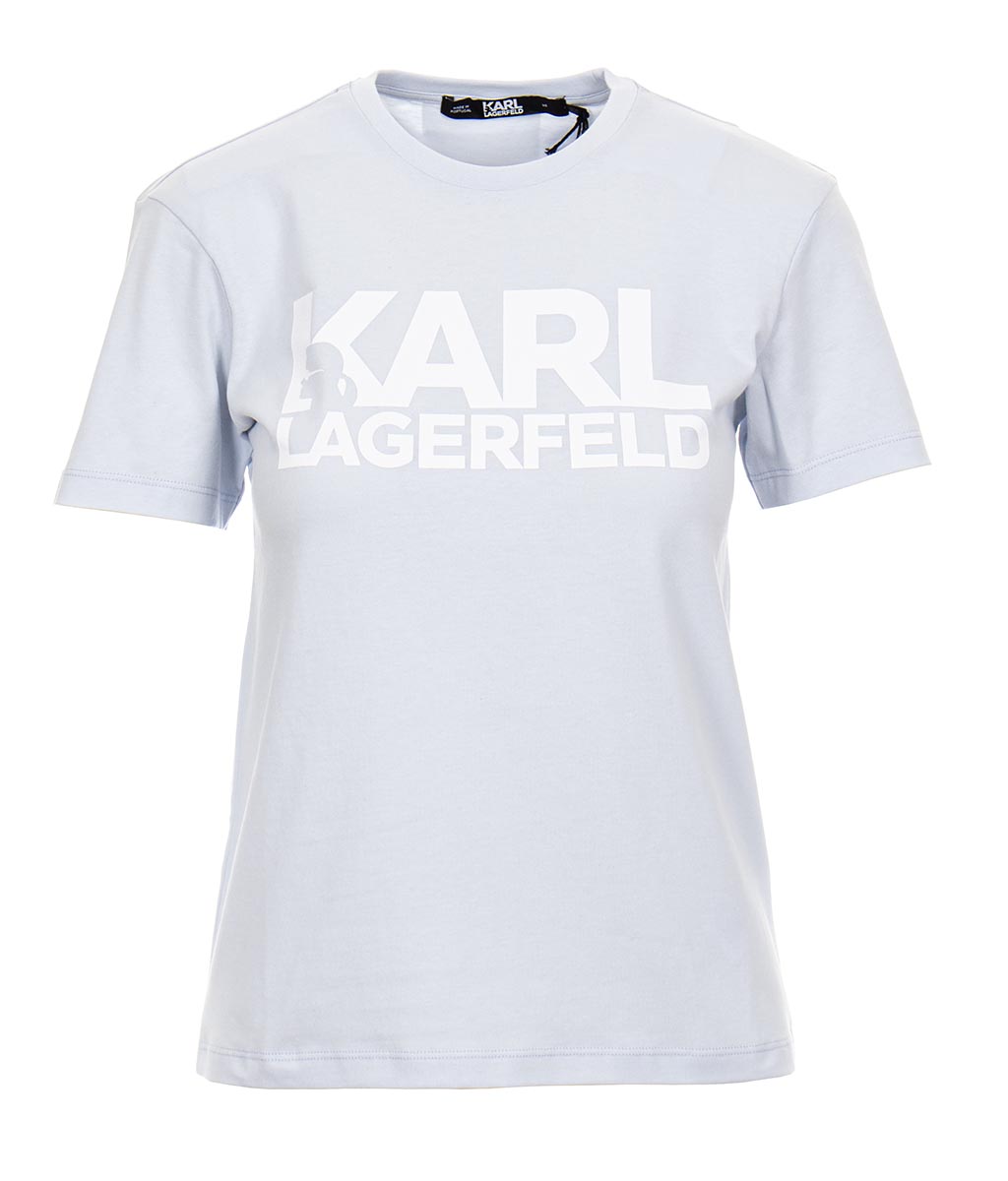 Karl Lagerfeld dámské modré tričko s potiskem Velikost: M