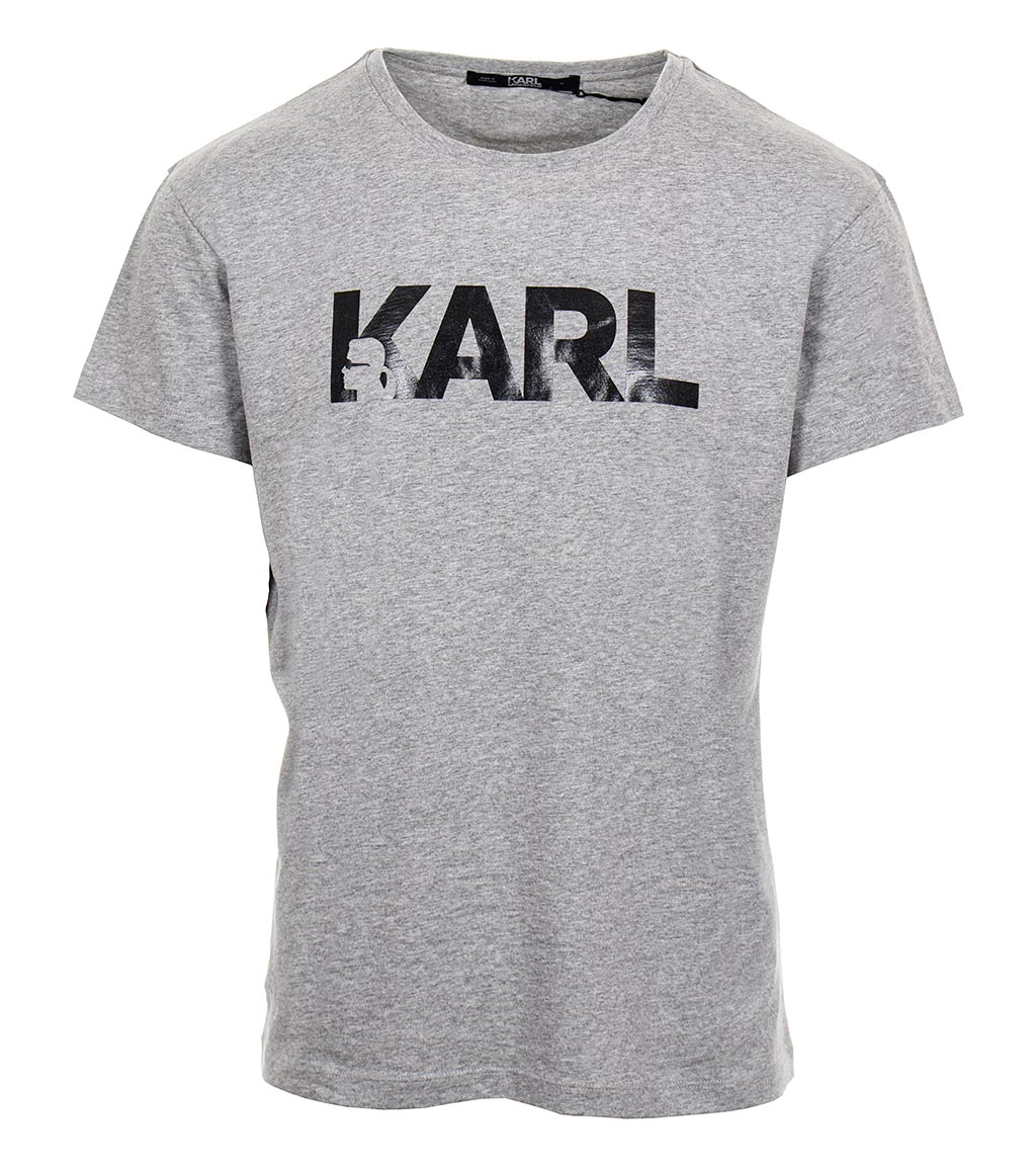 Karl Lagerfeld pánské tričko šedé s logem Velikost: S