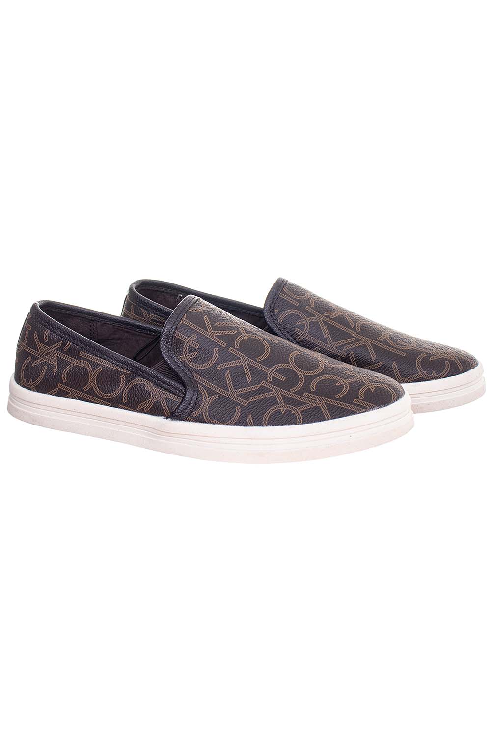 Calvin Klein Slip on boty hnědé s monogramem CK Velikost: EU 39