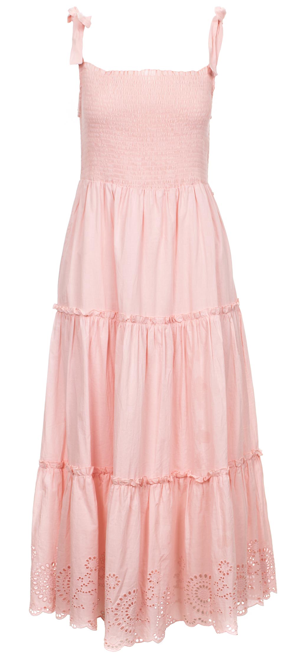 Guess dámské šaty růžové s madeirou Velikost: XS