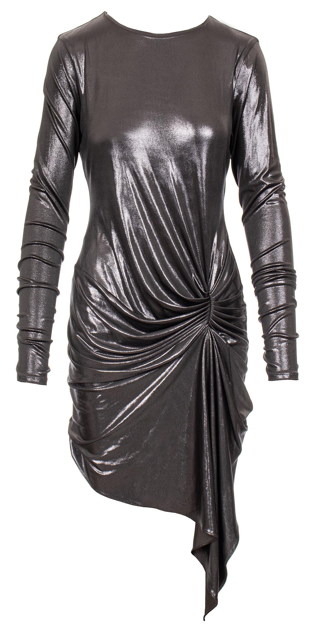 Guess Marciano dámské šaty Eunice metalické šedé Velikost: L