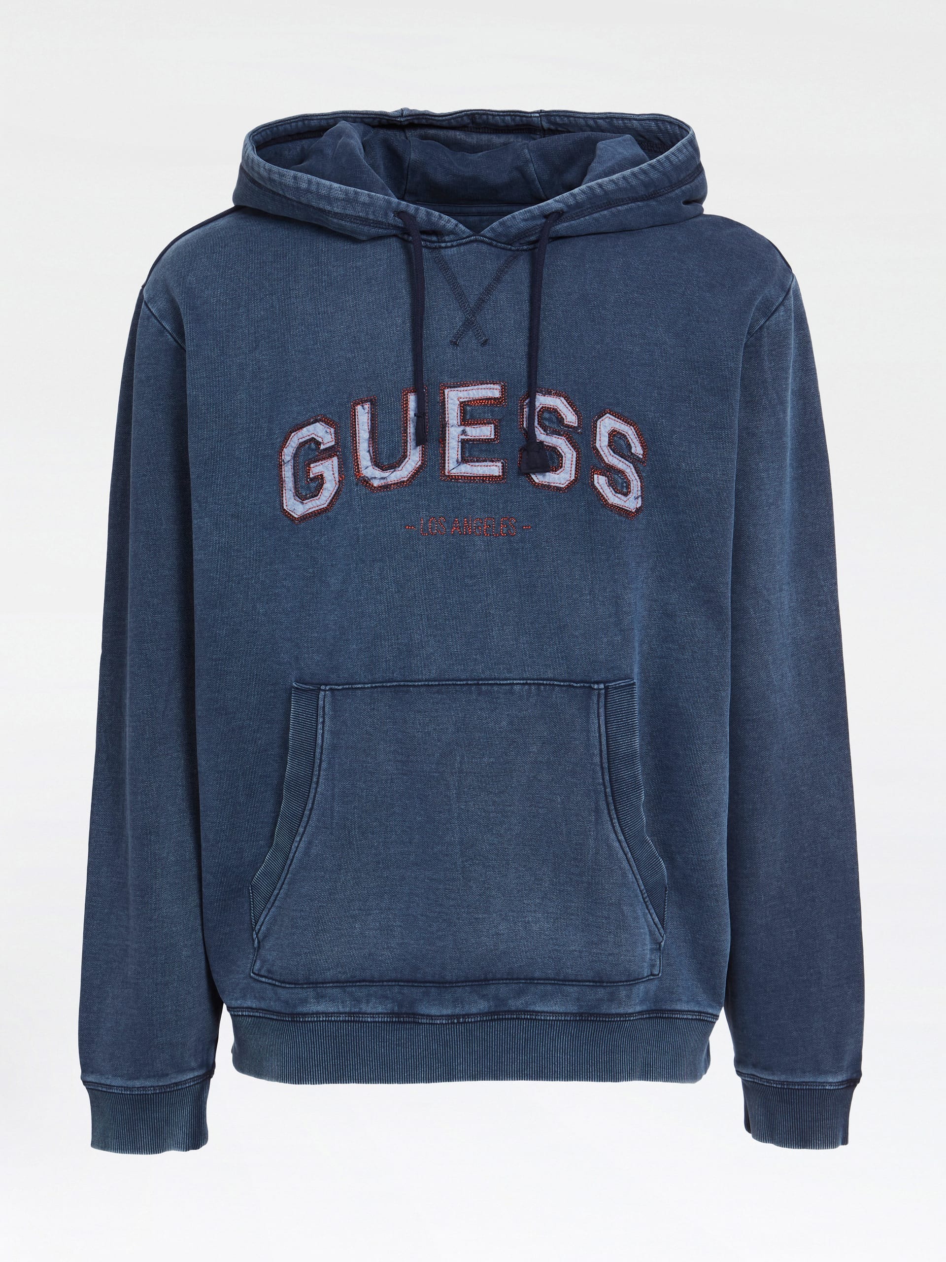 Guess pánská mikina klokanka modrá s logem Velikost: XL