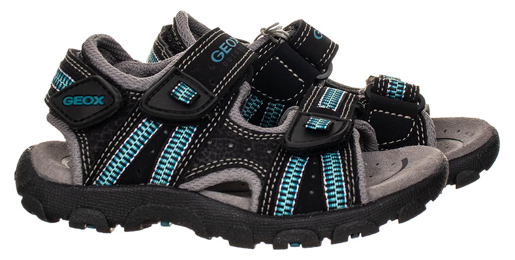 Geox dětské sandály černé s šedou a modrou Velikost: EU 26