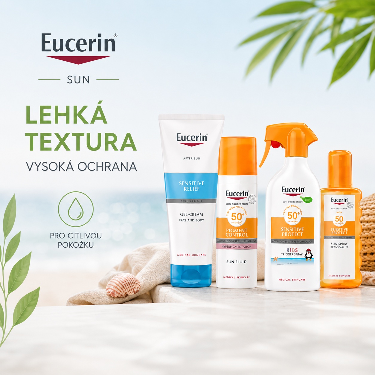 Jak vybrat Eucerin SUN: sluneční ochrana pro obličej, děti i citlivou pokožku