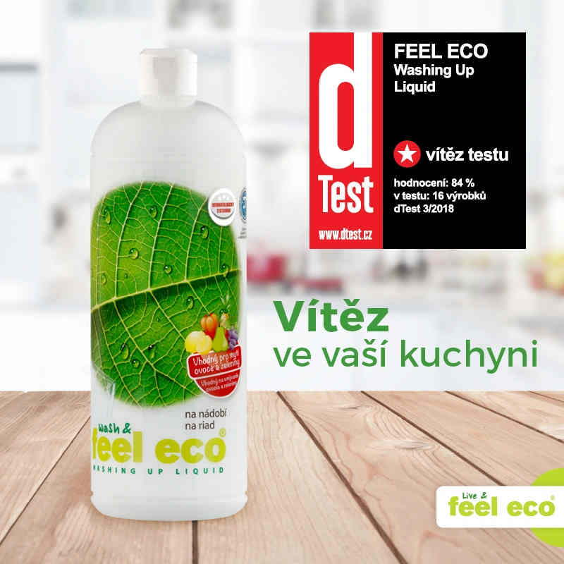 Nezávislý test prostředků na nádobí zná svého vítěze! Feel Eco prostředek na ruční mytí nádobí vyhrál v dTestu