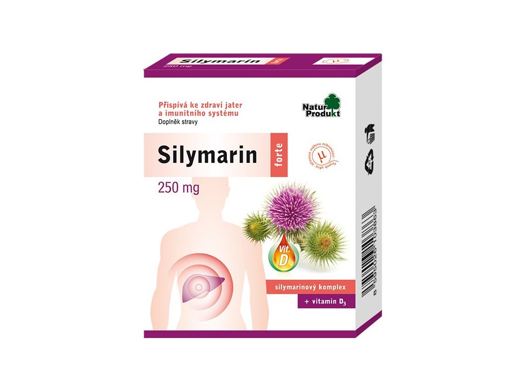 Naturprodukt Silymarin forte - 250 mg silymarinu + vitamin D 40 tbl.