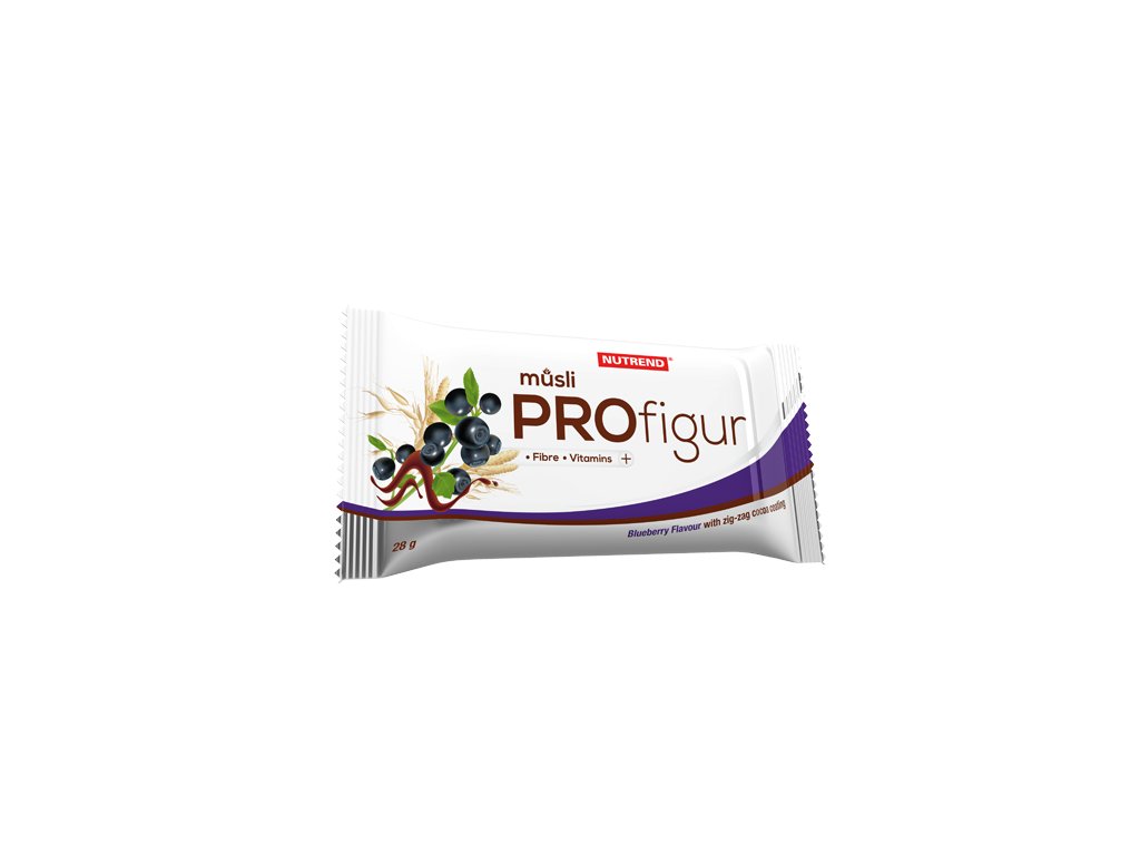 Nutrend Profigur Müsli tyčinka cik cak poleva Borůvka 28 g